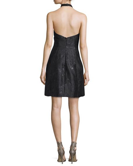 Halston Heritage rochie neagra metalizata - Nou cu eticheta