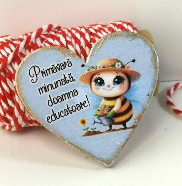 Martisoare personalizate educatoare/ invatatoare albinute