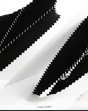 Colier lant otel inoxidabil si pandantiv perle de Mallorca (cod1157)