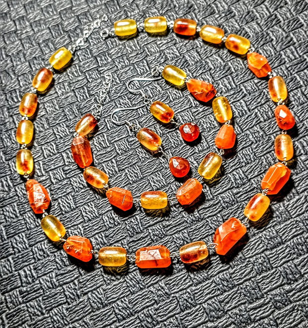 Set argint carneol jad colier bratara cercei boho chic trendy - Transport gratuit