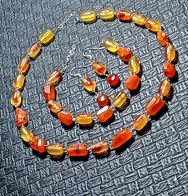 Set argint carneol jad colier bratara cercei boho chic trendy - Transport gratuit