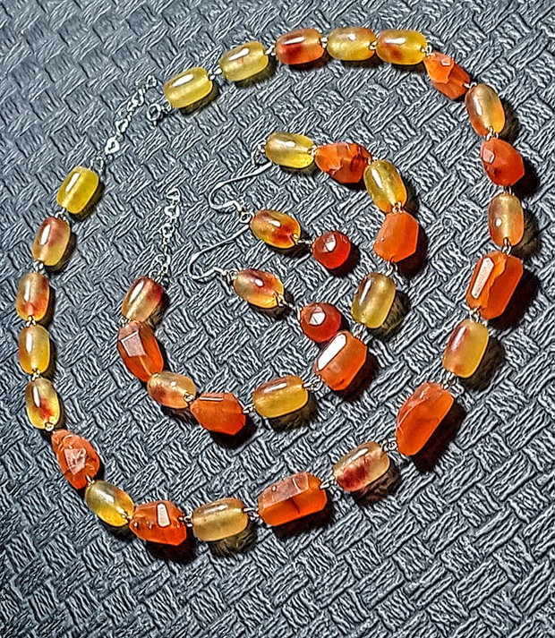 Set argint carneol jad colier bratara cercei boho chic trendy - Transport gratuit