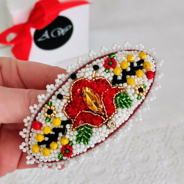 Clamă de păr - Flori de câp - Inspirație Tradițională Romanescă