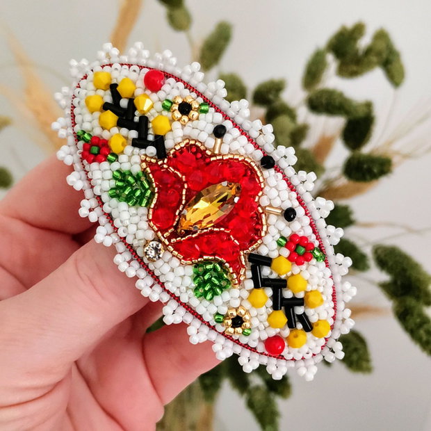 Clamă de păr - Flori de câp - Inspirație Tradițională Romanescă