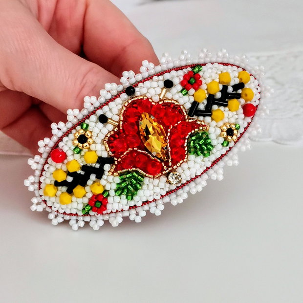 Clamă de păr - Flori de câp - Inspirație Tradițională Romanescă