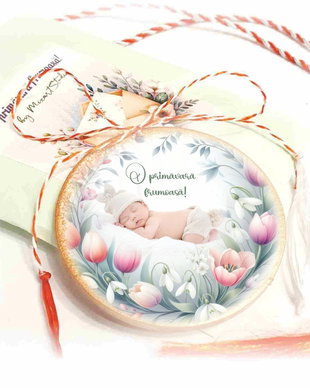 Martisor personalizat cu poza / Primul meu martisor, model 1