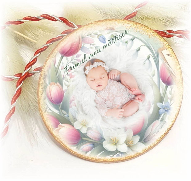 Martisor personalizat cu poza / Primul meu martisor, model 4