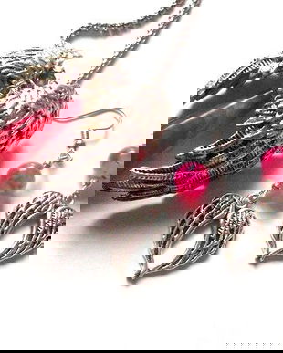 Set aripi ingerasi cu agate ciclam 47666