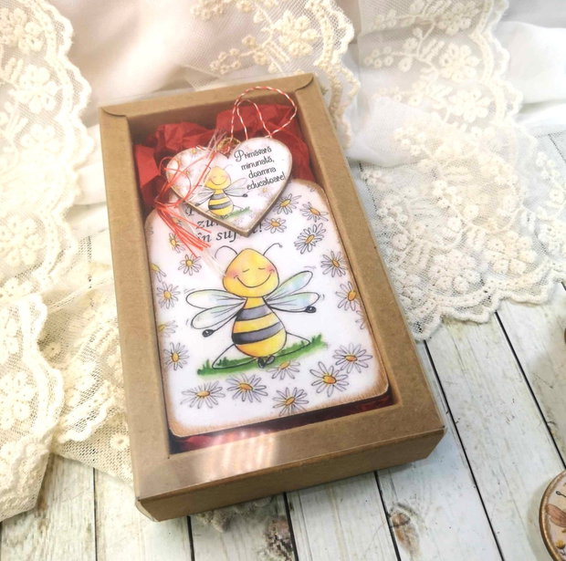 Set cadou invatatoare/ educatoare semn de carte si martisor