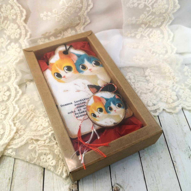 Set cadou educatoare/ invatatoare semn de carte si martisor