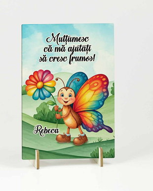 Decorațiune / Felicitare lemn Educatoare / Învățătoare de Fluturași
