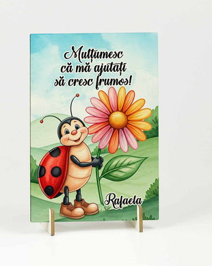 Felicitare decoratiune lemn Educatoare / Învățătoare de Buburuze