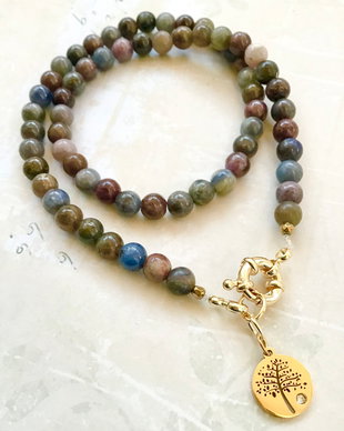 Colier mix Rubin, safir & copacul vietii