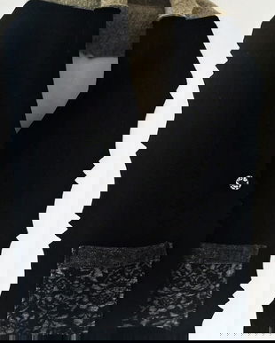 fular /esarfa / sal fantezie negru din lana impaslita nou