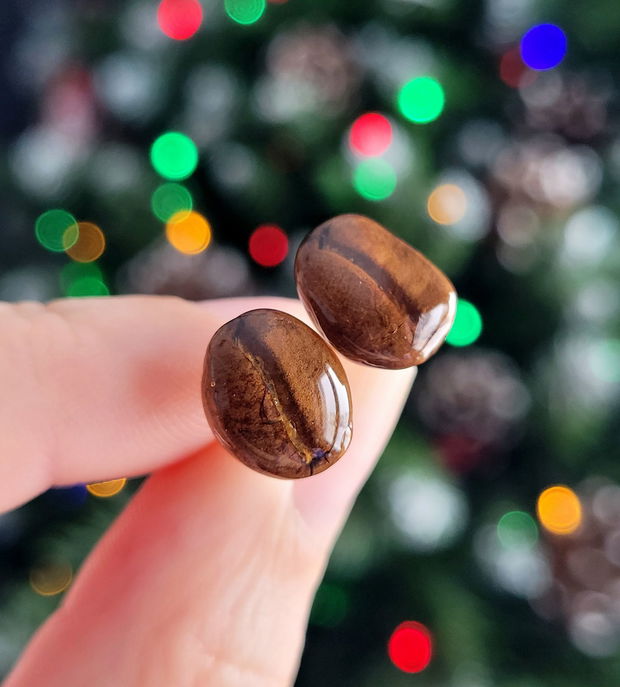 Cercei din argint cu boabe de cafea COFFEE LOVER