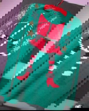 pulover verde simpatic XL/L