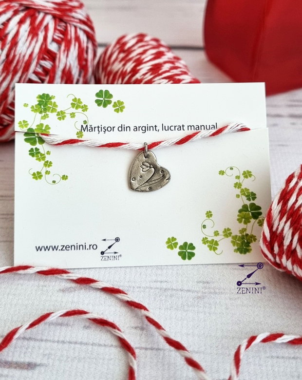 Martisor ghiocel din argint, martisor argint, martisor ghiocel, pandantiv ghiocel argint, medalion ghiocel argint