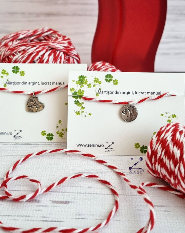 Martisor ghiocel din argint, martisor argint, martisor ghiocel, pandantiv ghiocel argint, medalion ghiocel argint