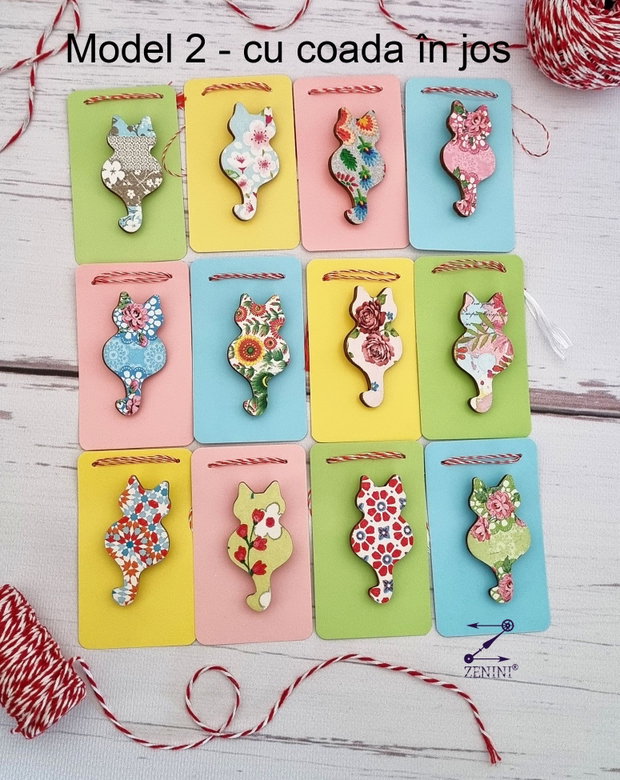Martisor pisica, martisoare pisici, brosa pisica, brosa martisor, brosa flori, pisica flori