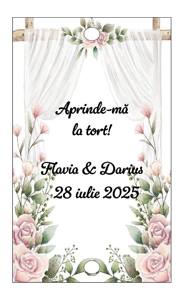 Eticheta artificii tort/ Artificii tort cu eticheta personalizata