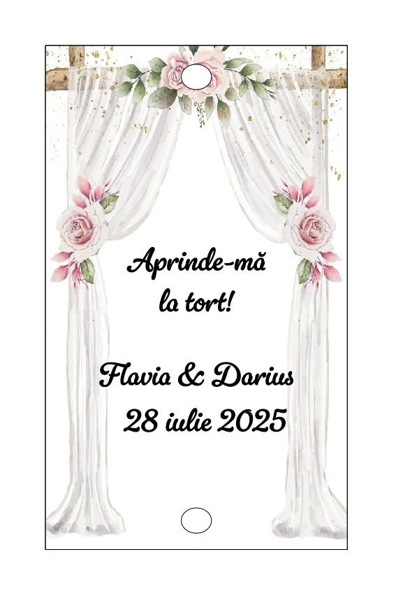 Eticheta artificii tort/ Artificii tort cu eticheta personalizata