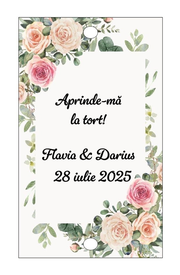 Eticheta artificii tort/ Artificii tort cu eticheta personalizata