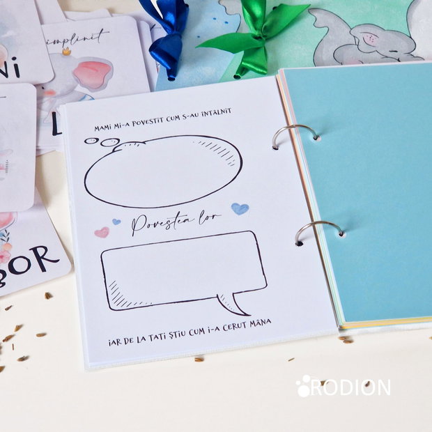 Jurnalul bebelusului personalizat cu nume pictat manual