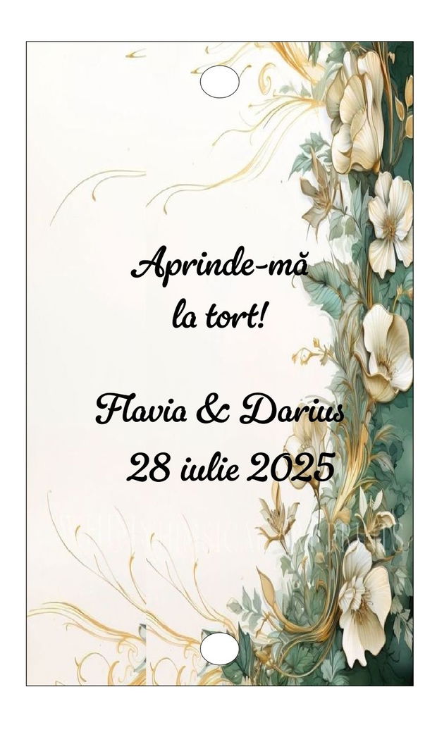 Eticheta artificii tort/ Artificii tort cu eticheta personalizata