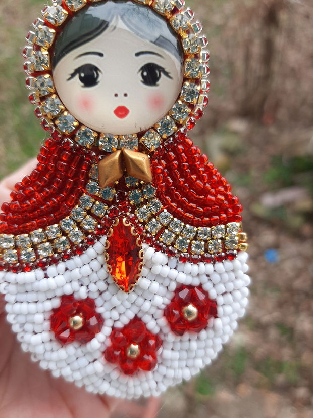 Matrioska brosă/Colier mărțișor