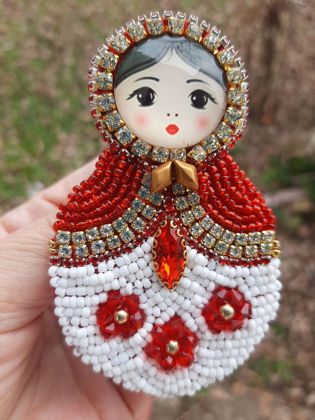 Matrioska brosă/Colier mărțișor