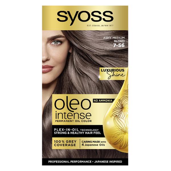 Vopsea de Par Demi-permanenta - Syoss Professional Performance Oleo Intense Permanent Oil Color, nuanta 7-56 Blond Mediu Cenusiu