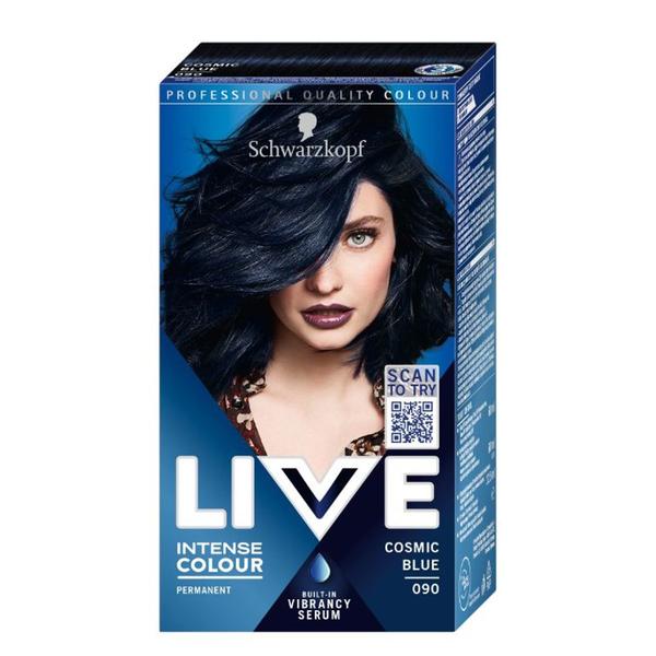 Vopsea de Par Permanenta - Schwarzkopf Live Intense Colour Permanent Built-in Vibrancy Serum, nuanta 090 Cosmic Blue