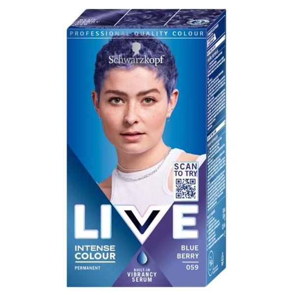 Vopsea de Par Permanenta - Schwarzkopf Live Intense Colour Permanent Built-in Vibrancy Serum, nuanta 059 Blue Berry