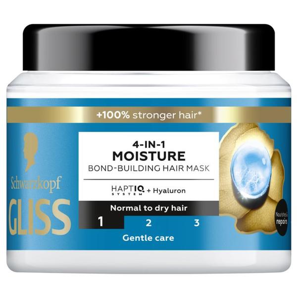 Masca Hidratanta 4-in-1 pentru Parul Normal spre Uscat - Schwarzkopf Gliss 4-in-1 Moisture Bond-Building Hair Mask, Gentle Care, 400 ml