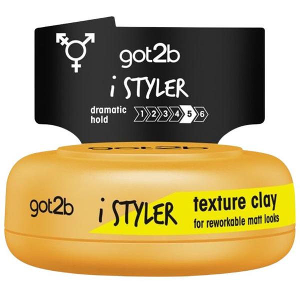 Clei pentru Par - Schwarzkopf Got2b IStyler Texture Clay For Reworkable Matt Looks, 75 ml