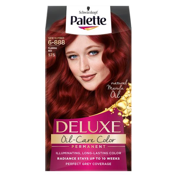 Vopsea de Par Permanenta - Schwarzkopf Palette Deluxe Oil-Care Color Permanent, nuanta 6-888 (575) Flaming Red