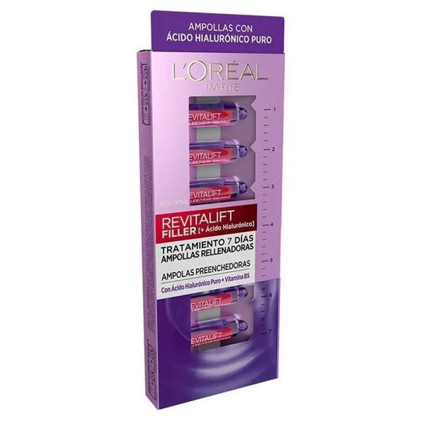 Fiole Ser Facial cu Acid Hialuronic - L&#039;Oreal Paris Revitalift Filler Hyaluron-Shots 7 Tage - 7 Ampullen, 7x 1.3 ml