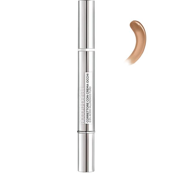 Corector Lichid pentru Ingrijirea Ochilor cu Acid Hialuronic - L&#039;Oreal Paris Accord Parfait Eye-Cream in a Concealer, nuanta 7.5 - 9 Golden Honey, 2 ml