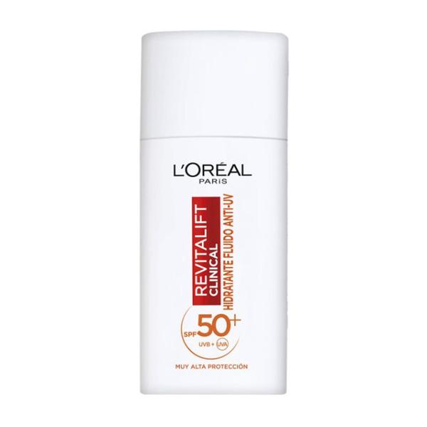 Fluid Hidratant cu Vitamina C si SPF50+ - L&#039;Oreal Paris Revitalift Clinical Hidratante Fluido Anti-UV SPF 50+, 50 ml