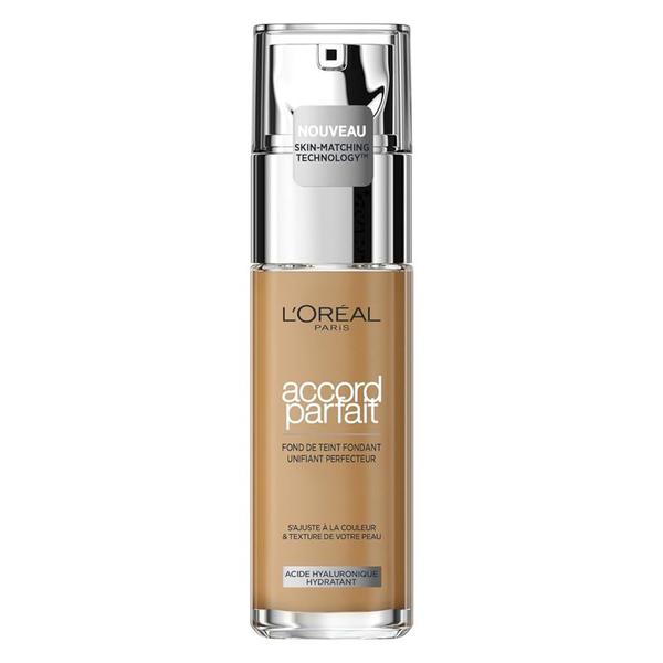 Fond de Ten Infuzat cu Acid Hialuronic - L&#039;Oreal Paris Accord Parfait Maquillaje Fundente Unificante, nuanta 6D/6W-Miel Dore, 30 ml