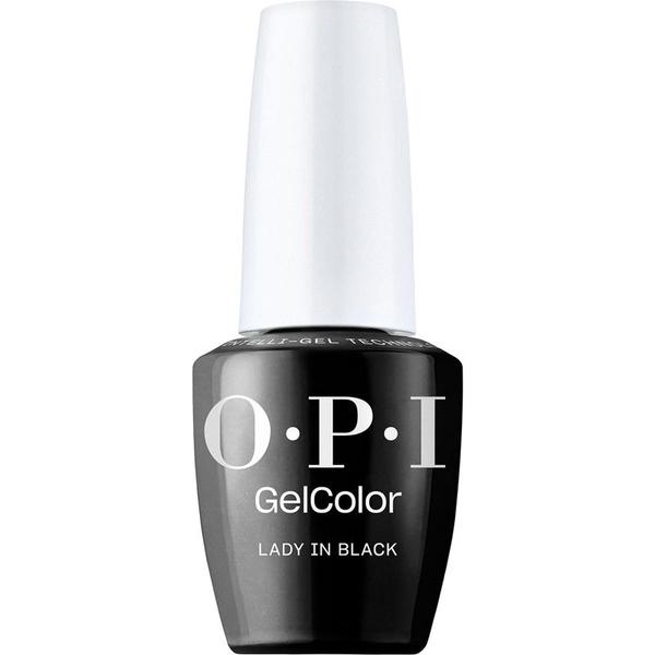 Lac de Unghii Semipermanent Vegan si Hema-Free - OPI Gel Color, nuanta Lady in Black&trade;, 15 ml