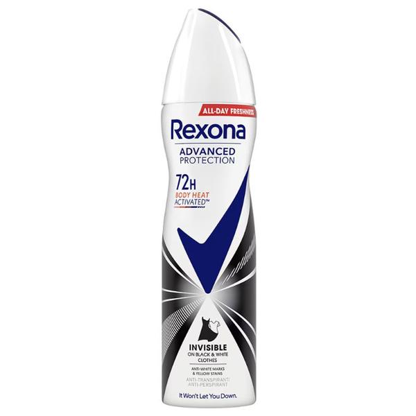 Deodorant Antiperspirant Spray pentru Femei Invizibil - Rexona Advanced Protection Invisible Black&amp;White 72h, 150 ml