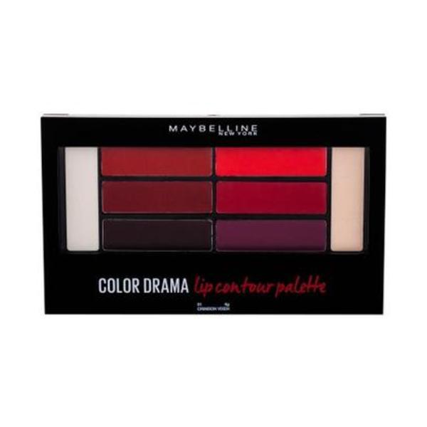 Paleta de rujuri, Maybelline New York, Color Drama Lip Contour Palette Crimson Vixen, 4 g