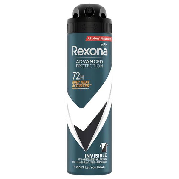 Deodorant Antiperspirant Spray pentru Barbati - Rexona Men Advanced Protection Invisible Black&amp;White 72h, 150 ml