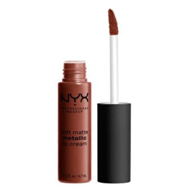 Ruj lichid NYX Professional Makeup Soft Matte Metallic Lip Cream Budapest, 8 ml