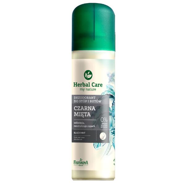 Deodorant pentru Picioare si Incaltaminte cu Menta Neagra - Farmona Herbal Care Black Mint Foot and Shoe Deodorant, 150 ml