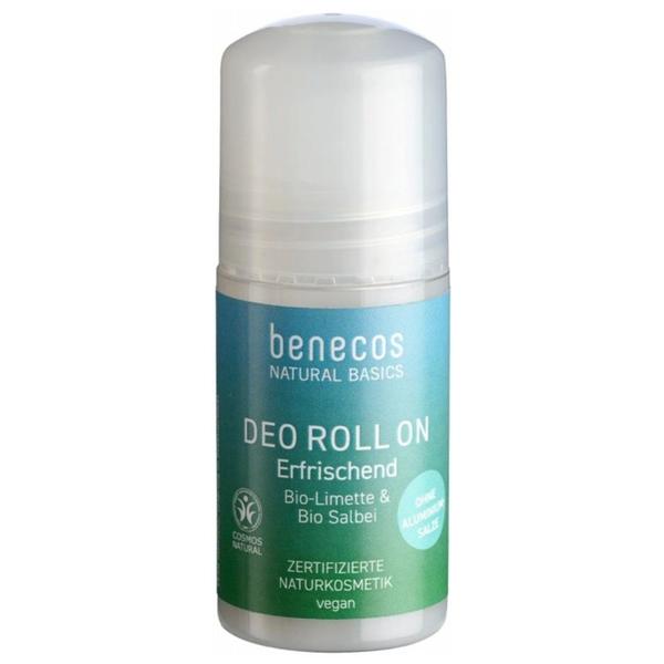 Deodorant Natural Roll-On cu Extract de Lime si Salvie - Benecos Natural Basics Deo Roll On, 50 ml