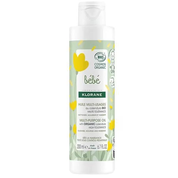 Ulei de Corp pentru Copii Formulat din Ingrediente 100%, Origine Naturala, Klorane, Bebe Bio, 200 ml