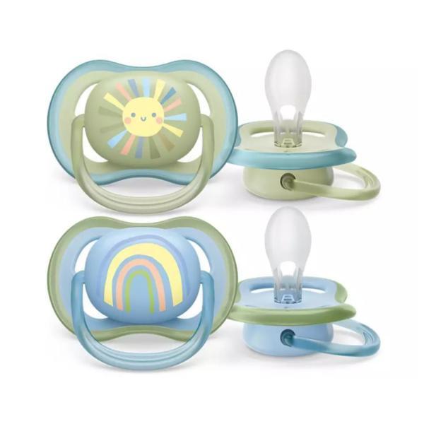 Set de 2 suzete Air Verde/Bleu 0-6 luni, Philips Avent