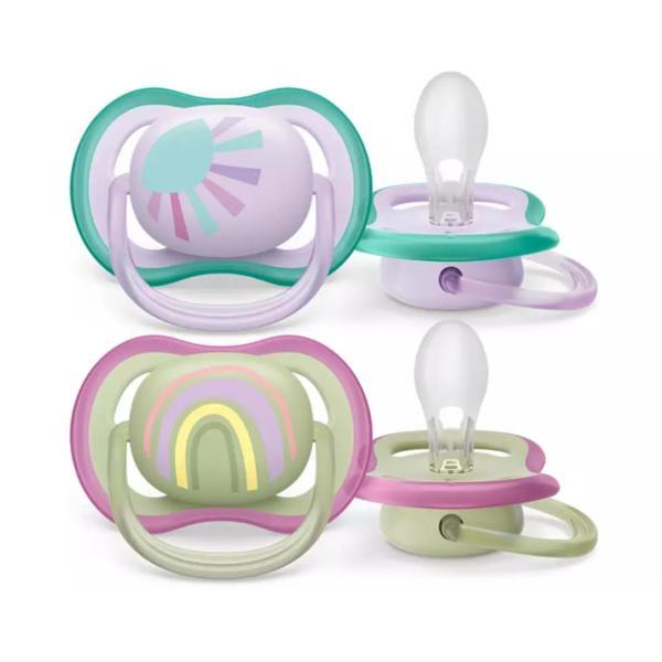 Set de 2 suzete Air Verde/Mov 0-6 luni, Philips Avent